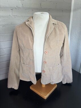 American Exchange Beige Corduroy Button Blazer